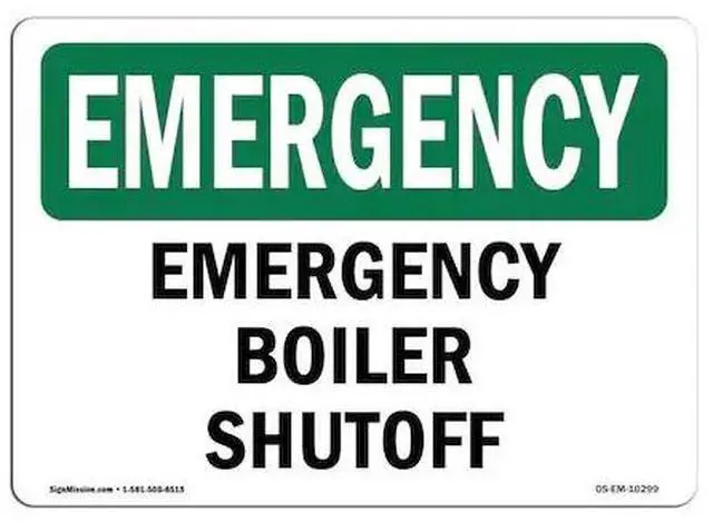 Main image of SIGNMISSION OS-EM-P-710-L-10299 Safety Sign, OSHA EMERGENCY, 7" Height, Rigid