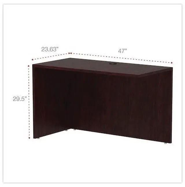 Alt view image 9 of 14 - Alera Valencia Series Reversible Return/Bridge Shell,47 1/4w x 23 5/8d, Mahogany