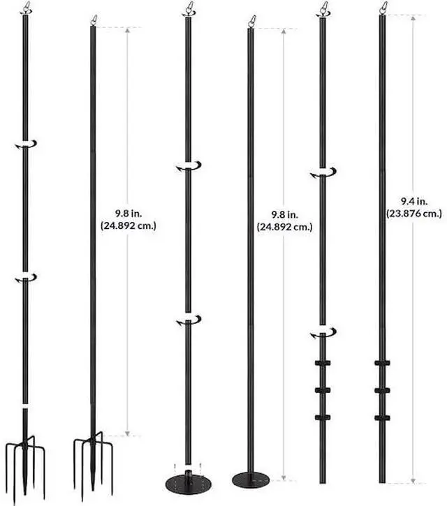 Alt view image 2 of 7 - NEWHOUSE LIGHTING NHSLP-2P 9 ft. 8 in. Outdoor String Light Poles for Outside