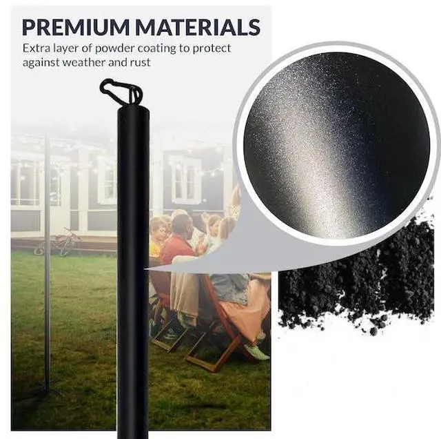 Alt view image 4 of 7 - NEWHOUSE LIGHTING NHSLP-2P 9 ft. 8 in. Outdoor String Light Poles for Outside