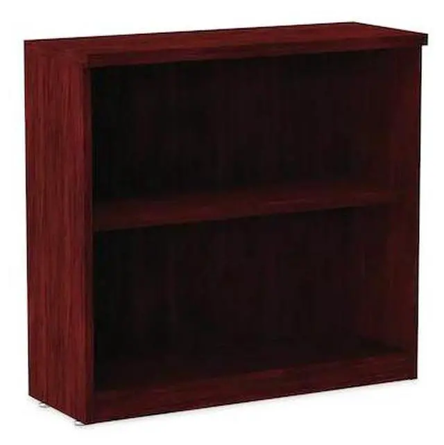 Alt view image 9 of 20 - Alera Valencia Series Bookcase, Two-Shelf, 31 3/4w x 14d x 29 1/2h, Mahogany