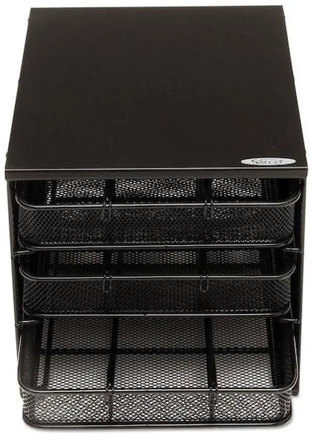 Alt view image 17 of 20 - 3 Drawer Hospitality Organizer 7 Compartments 11 1/2w x 8 1/4d x 8 1/4h Bk