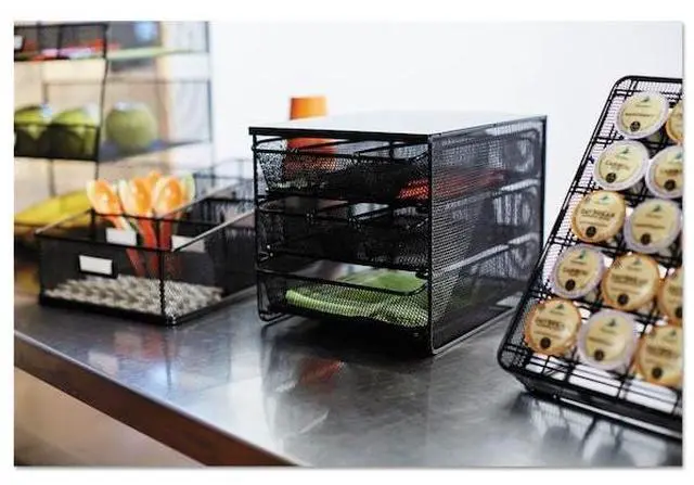 Alt view image 20 of 20 - 3 Drawer Hospitality Organizer 7 Compartments 11 1/2w x 8 1/4d x 8 1/4h Bk