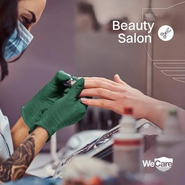 Alt view image 11 of 13 - WeCare Nitrile Gloves 8 Mil - Heavy Duty Gloves with Diamond Texture Grip - Powder and Latex Free Disposable Gloves - Large - 100 Count - Green