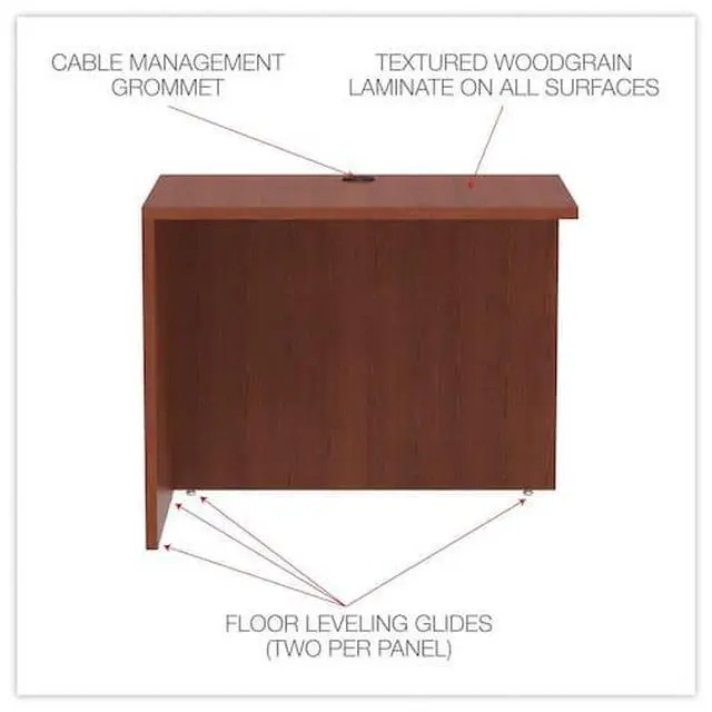 Alt view image 14 of 18 - Alera Valencia Series Reversible Return/Bridge Shell, 35w x 23 5/8d, Med Cherry
