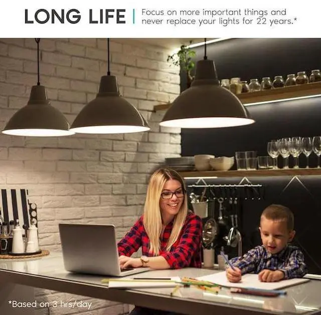 Alt view image 2 of 2 - LUXRITE LR21444-6PK A19 LED Light Bulbs 15W (100W Equivalent) 1600LM 3500K