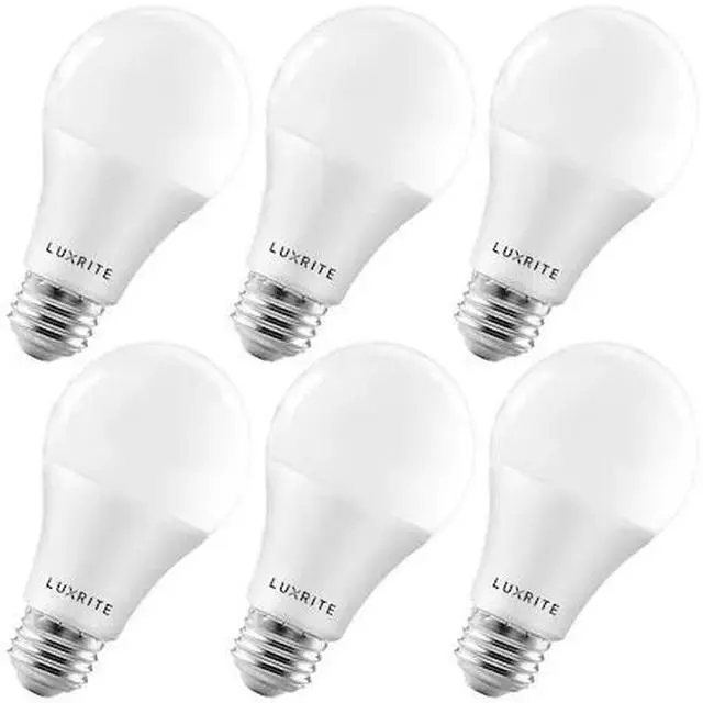Main image of LUXRITE LR21444-6PK A19 LED Light Bulbs 15W (100W Equivalent) 1600LM 3500K