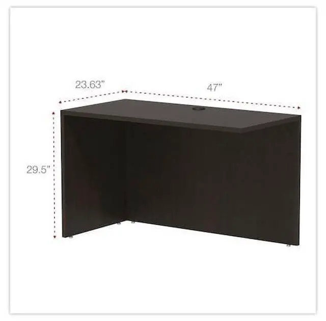 Alt view image 13 of 18 - Alera Valencia Series Reversible Return/Bridge Shell,47 1/4w x 23 5/8d, Espresso