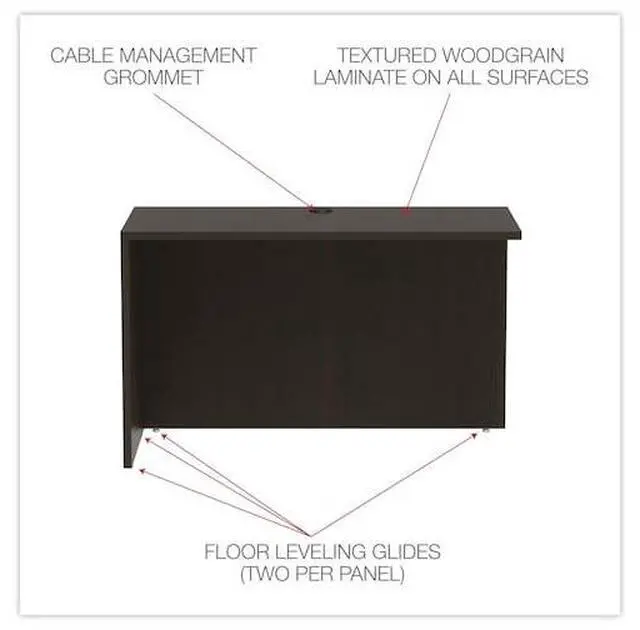Alt view image 14 of 18 - Alera Valencia Series Reversible Return/Bridge Shell,47 1/4w x 23 5/8d, Espresso