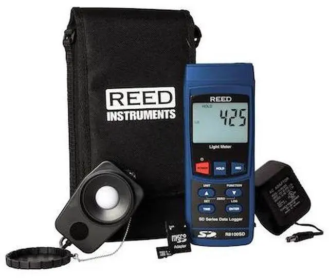 Main image of REED INSTRUMENTS R8100SD-KIT REED Data Logging Light Meter with Power Adapter