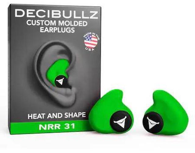 Main image of DECIBULLZ PLG1-GRN Custom Molded Earplugs Hi Vis Green, 31 NRR, Simple DIY
