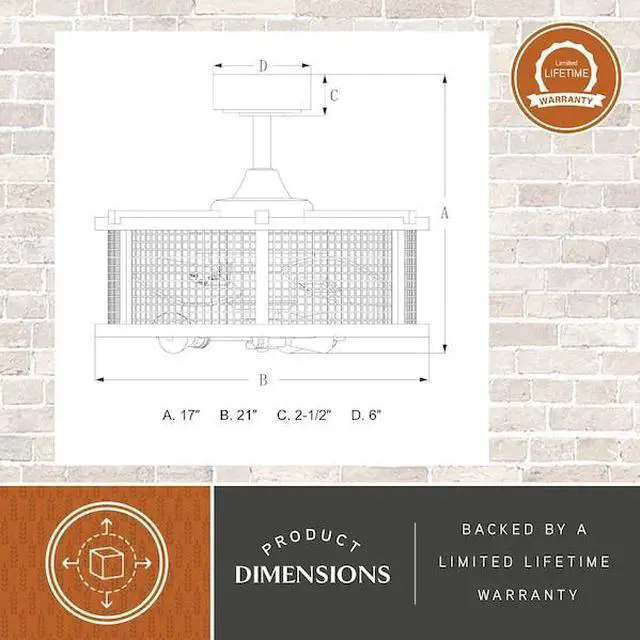 Alt view image 3 of 8 - Humboldt Bronze and Teak Industrial Farmhouse Cage Ceiling Fan with LED Light Kit and Remote