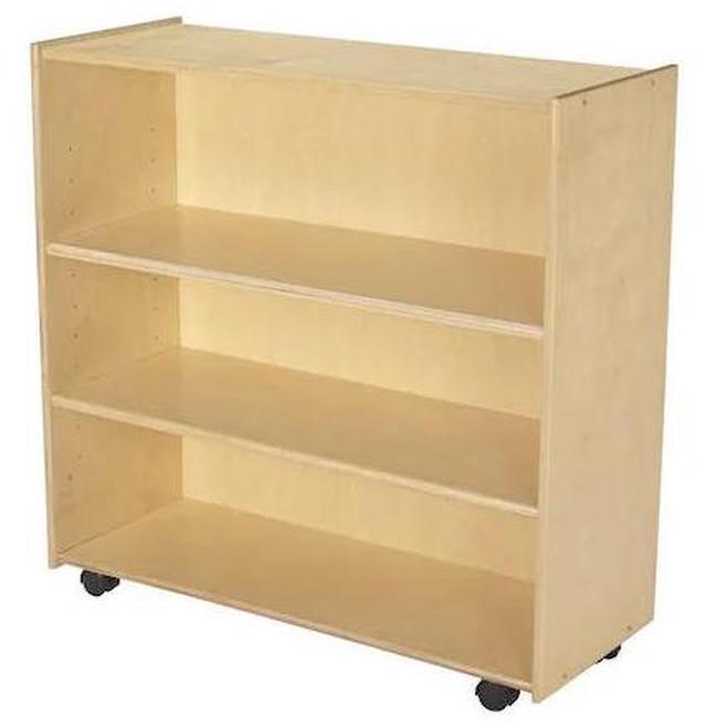 Alt view image 2 of 3 - Childcraft Mobile Open Adjustable Shelving Unit with Locking Casters, 3 Shelves