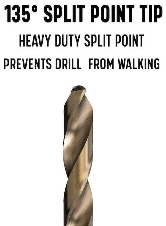 Alt view image 5 of 10 - Drill America D/A13J-CO-SET 13 Piece Cobalt Steel Jobber Length Drill Bit Set in Metal Case, Gold Oxide Finish, Round Shank, Spiral Flute, 135 Degrees Split Point (Pack of 1)