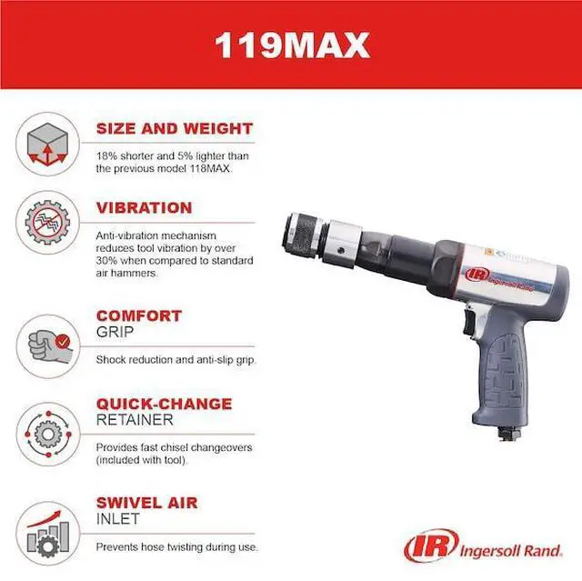 Alt view image 3 of 5 - 118MAX Low-Vibe Long Barrel Air Hammer