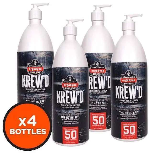 Alt view image 2 of 7 - ERGODYNE 6355-4PK SPF 50 Sunscreen Lotion, 32 oz., PK4