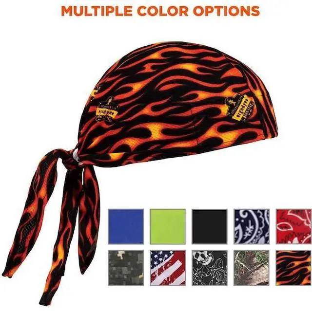 Alt view image 7 of 11 - Ergodyne 150-12485 Chill-Its 6615 High Performance Dew Rag Flames