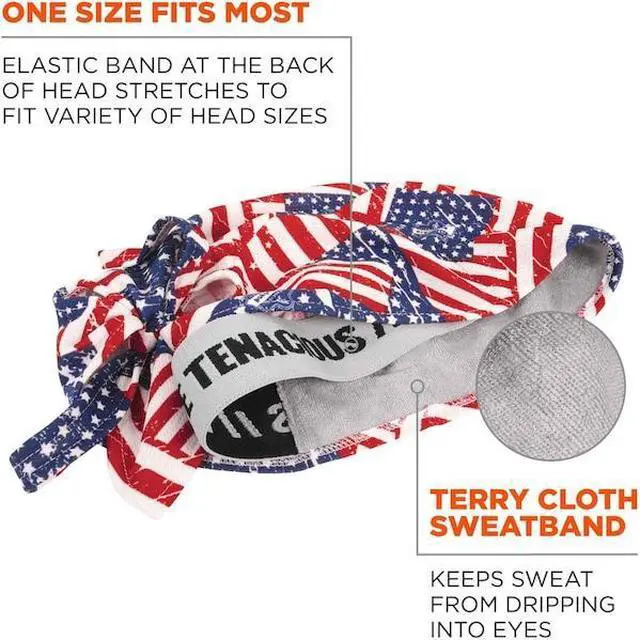 Alt view image 7 of 17 - Ergodyne Chill-Its Stars & Stripes Dew Rag 12477