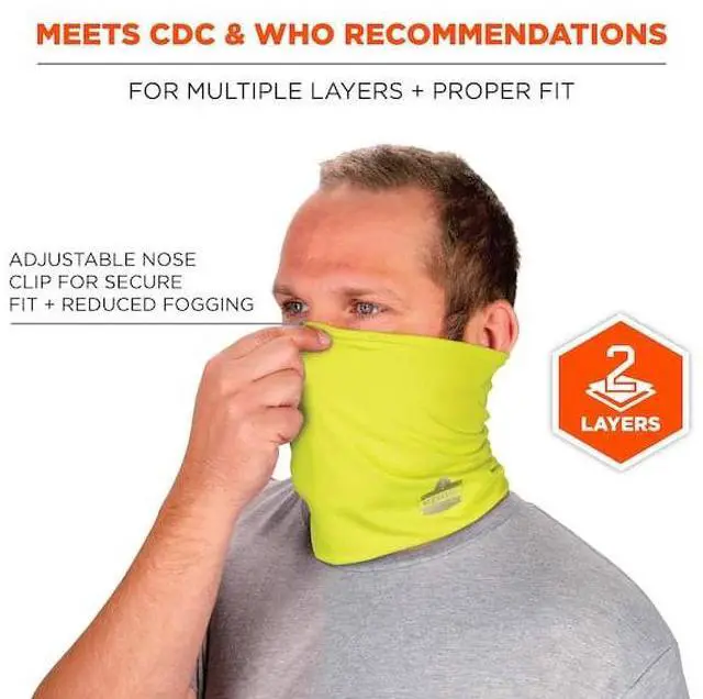 Alt view image 3 of 8 - Ergodyne Chill-Its High Visibility Sweatband Lime Large/Extra-Large (42145)