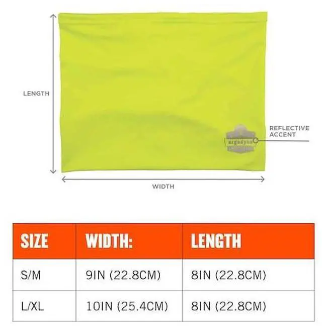 Alt view image 8 of 8 - Ergodyne Chill-Its High Visibility Sweatband Lime Large/Extra-Large (42145)