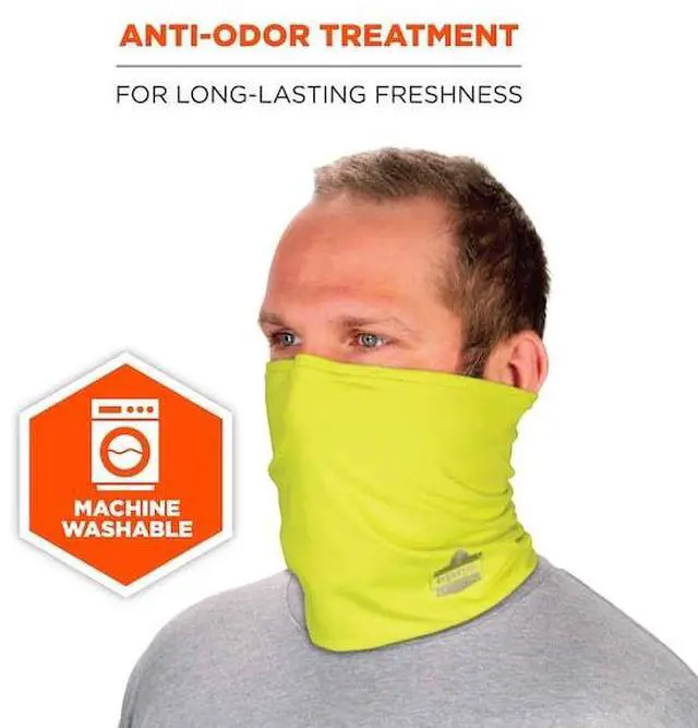 Alt view image 7 of 8 - Ergodyne Chill-Its High Visibility Sweatband Lime Large/Extra-Large (42145)