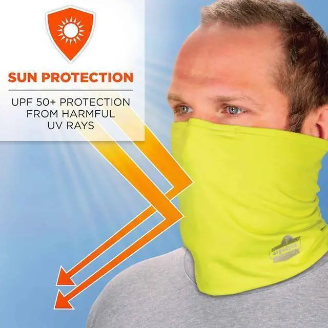 Alt view image 6 of 8 - Ergodyne Chill-Its High Visibility Sweatband Lime Large/Extra-Large (42145)