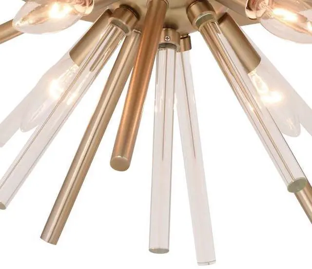 Alt view image 2 of 7 - VAXCEL C0250 Aria 22.5-in Natural Brass 4 Light Mid Century Modern Sputnik