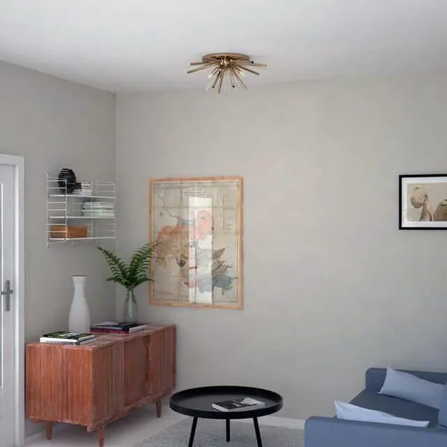 Alt view image 7 of 7 - VAXCEL C0250 Aria 22.5-in Natural Brass 4 Light Mid Century Modern Sputnik