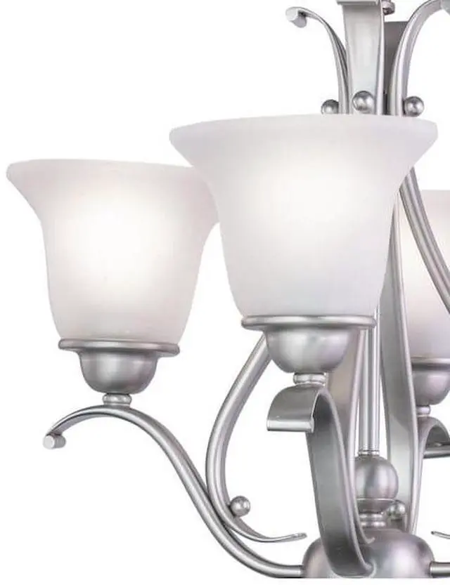 Alt view image 7 of 10 - Vaxcel Monrovia 4 Light Chandelier Brushed Nickel - CH35404BN