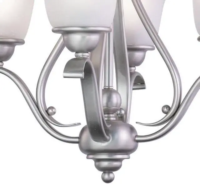 Alt view image 8 of 10 - Vaxcel Monrovia 4 Light Chandelier Brushed Nickel - CH35404BN