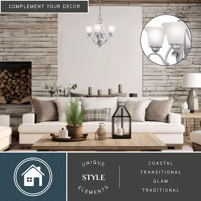 Alt view image 10 of 10 - Vaxcel Monrovia 4 Light Chandelier Brushed Nickel - CH35404BN