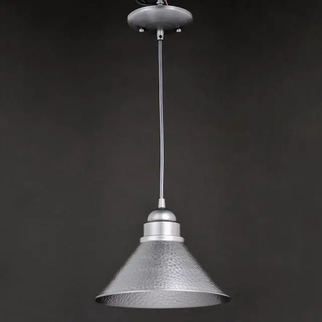 Alt view image 4 of 7 - VAXCEL T0493 Outland 1 Light Pewter Farmhouse Outdoor Barn Dome Pendant