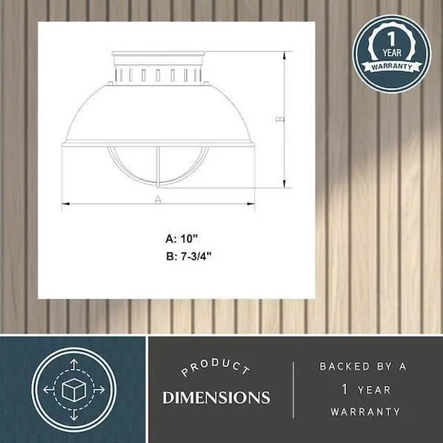 Alt view image 5 of 7 - VAXCEL T0264 Harwich Gray Coastal Barn Dome Outdoor Flush Mount Ceiling Light