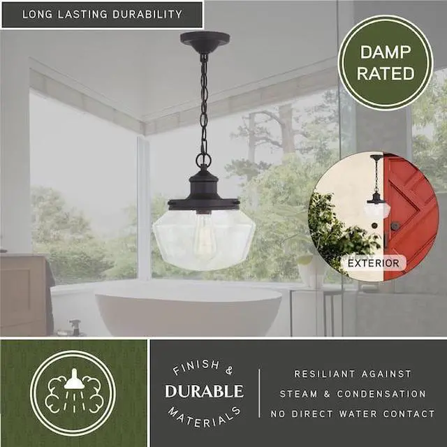 Alt view image 6 of 7 - VAXCEL T0547 Collins 10-in. W Outdoor Pendant