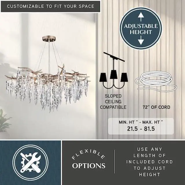 Alt view image 3 of 7 - VAXCEL H0230 Rainier 5 Light Chandelier