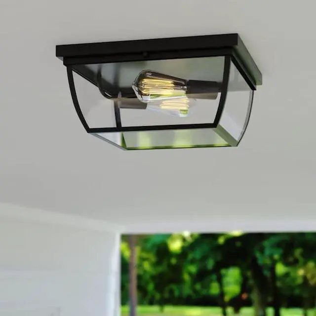 Alt view image 3 of 8 - Vaxcel T0212 granville Outdoor Flush Mount, 13", Oil Burnished Bronze Finish