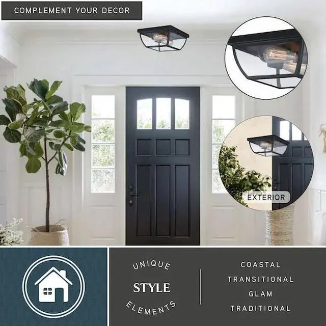 Alt view image 5 of 8 - Vaxcel T0212 granville Outdoor Flush Mount, 13", Oil Burnished Bronze Finish