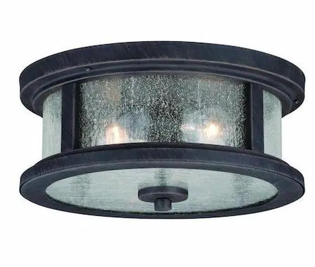 Main image of VAXCEL T0290 Cumberland Bronze Rustic Round Outdoor Flush Mount Ceiling Light