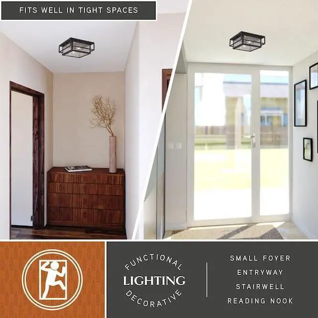 Alt view image 3 of 7 - VAXCEL T0470 Hyde Park 12-in. Outdoor Flush Mount