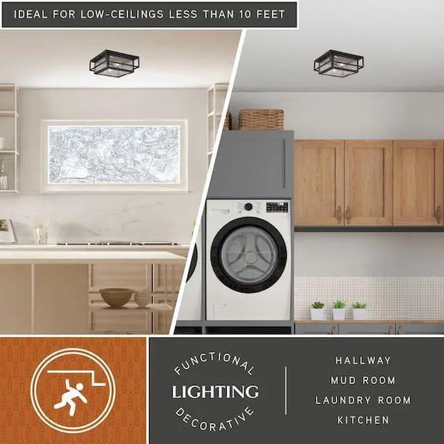 Alt view image 6 of 7 - VAXCEL T0470 Hyde Park 12-in. Outdoor Flush Mount