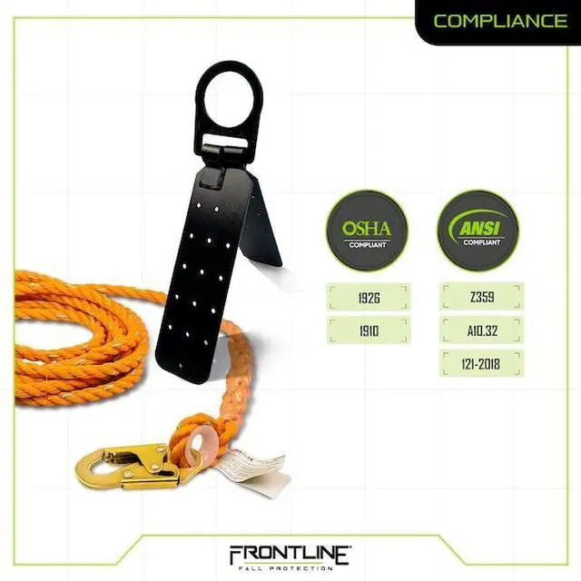 Alt view image 5 of 7 - FRONTLINE RK5PTB50 Combat Complete Roofers Kit with 50 ft Lifeline