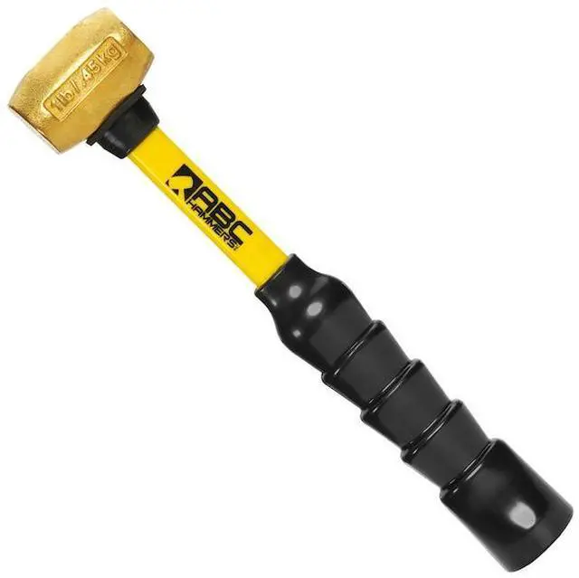 Alt view image 2 of 5 - ABC HAMMERS ABC1BFB 1 lb. Brass Hammer with 10" Fiberglass Handle