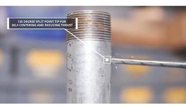 Alt view image 2 of 2 - DRILL AMERICA KFD3F3/4 3/4" HSS Black & Gold Drill Bit with Reduced 1/2" 3-Flat