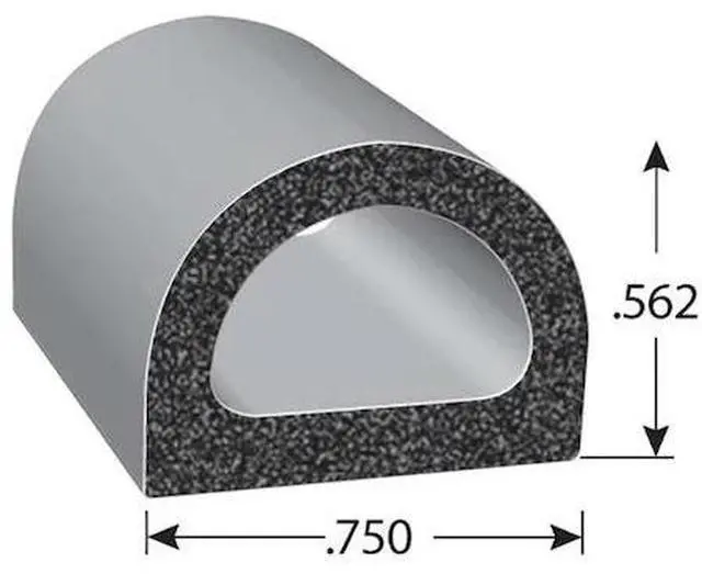 Alt view image 2 of 2 - FAIRCHILD RS1021-50 Seal, EPDM Rubber, Black, 50 ft L