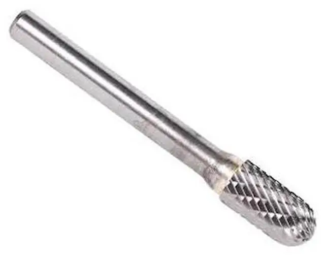 Alt view image 3 of 9 - Drill America DUL Series Solid Carbide Bur, Double Cut, SC2 Cylindrical - Radius End, 1/4" Shank, 5/16" Head Diameter, 3/4" Cutting Length (Pack of 1)