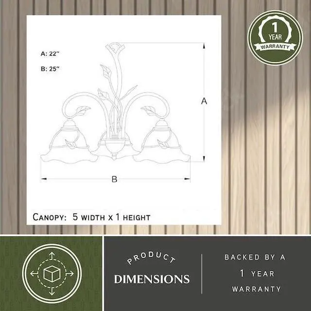 Alt view image 7 of 8 - vaxcel ch38805ol vine 5 light chandelier, oil shale finish