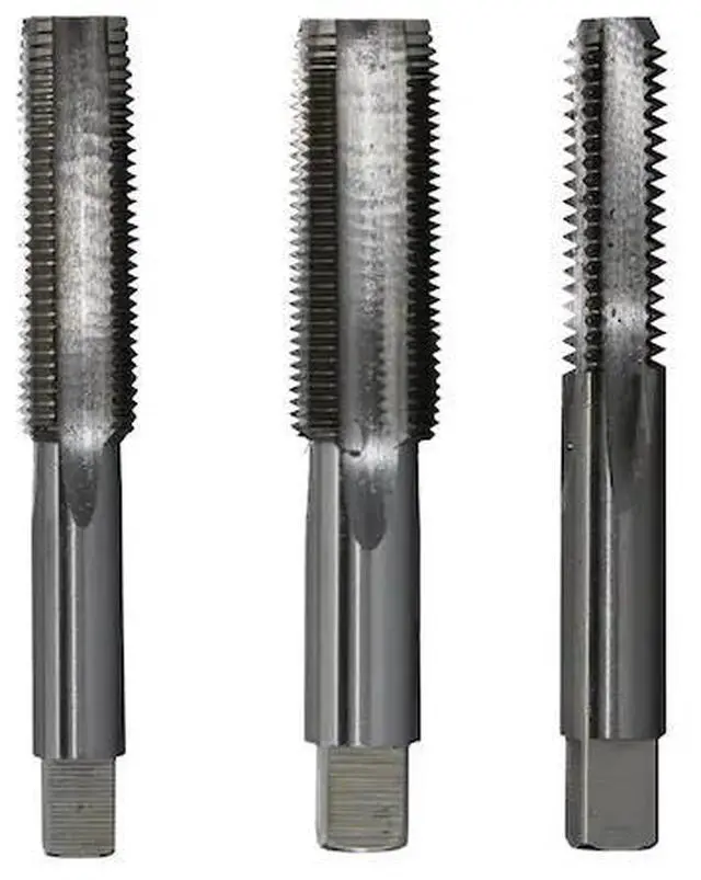 Alt view image 2 of 12 - Drill America DWT Series Qualtech High-Speed Steel Left Hand Threading Tap Set, Uncoated (Bright) Finish, Round with Square End Shank, 1/2"-20 Size (Pack of 1)