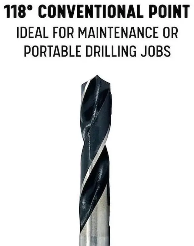 Alt view image 5 of 5 - DRILL AMERICA D/A3F17/32 17/32" Reduced Shank HSS Drill Bit 1/2" 3-Flat Shank,