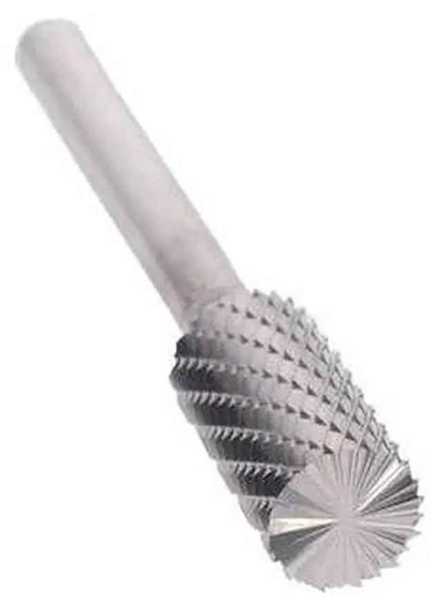 Alt view image 3 of 9 - Drill America DUL Series Solid Carbide Bur, Double Cut, SB3 Cylindrical - End Cut, 1/4" Shank, 3/8" Head Diameter, 3/4" Cutting Length (Pack of 1)