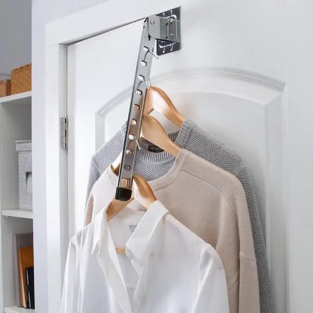 Alt view image 3 of 6 - organize it all over the door folding hanger holder, chrome